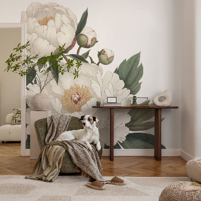 Fototapeta fizelinowa z nadrukiem Fototapeta fizelinowa z nadrukiem Białe peonie