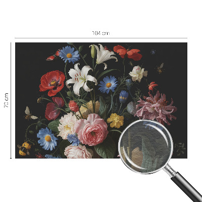 Fototapeta fizelinowa do sypialni Kwiaty z owadami