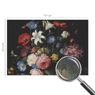 Fototapeta fizelinowa do sypialni Kwiaty z owadami