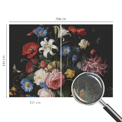 Fototapeta fizelinowa do sypialni Kwiaty z owadami