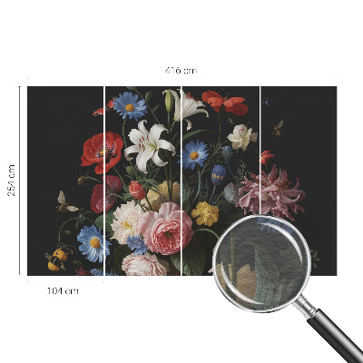 Fototapeta fizelinowa do sypialni Kwiaty z owadami