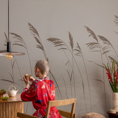 Dekoracyjna fototapeta na ścianę Trawy wśród mgły