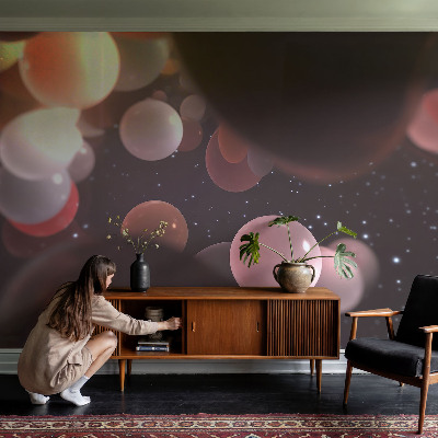 Nowoczesna fototapeta do salonu z motywem kosmicznych kul