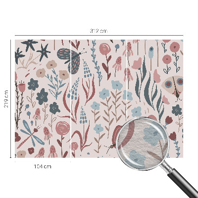 Tapeta fotograficzna Kwiaty owady