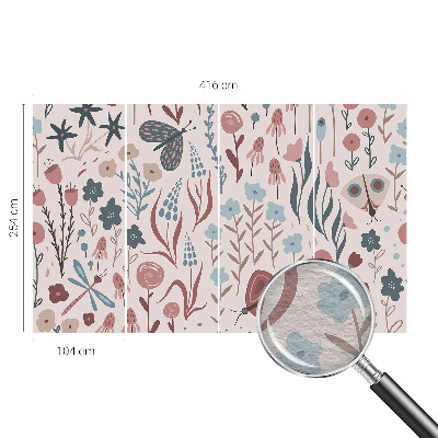 Tapeta fotograficzna Kwiaty owady