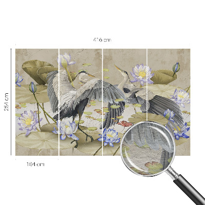 Tapeta fotograficzna Ptaki i lilie