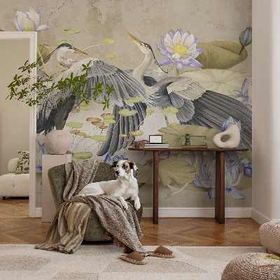 Tapeta fotograficzna Ptaki i lilie