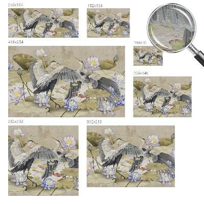 Tapeta fotograficzna Ptaki i lilie