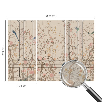 Tapeta fotograficzna Ptaki i kwiaty