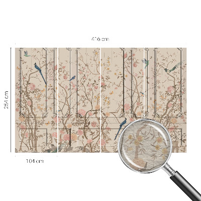 Tapeta fotograficzna Ptaki i kwiaty