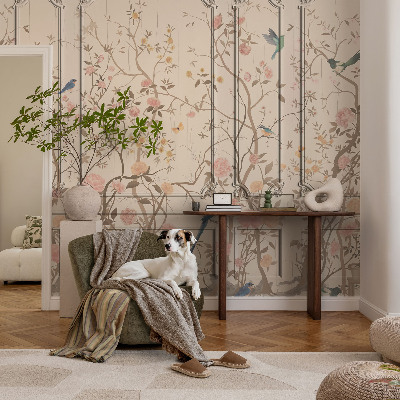 Tapeta fotograficzna Ptaki i kwiaty