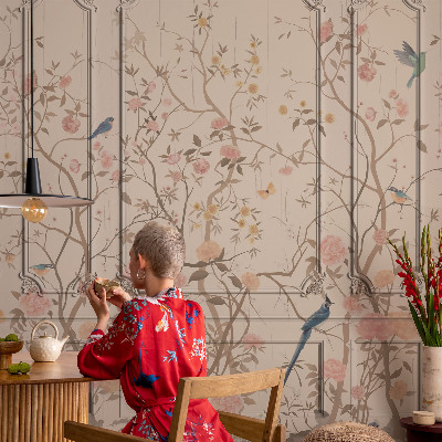 Tapeta fotograficzna Ptaki i kwiaty