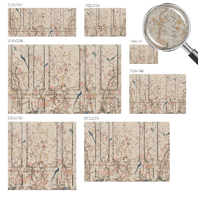 Tapeta fotograficzna Ptaki i kwiaty