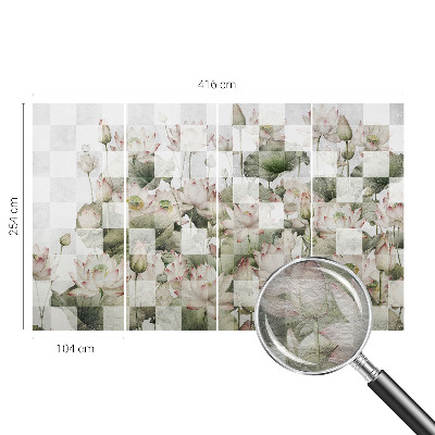 Nowoczesna fototapeta do salonu Nowoczesna fototapeta do salonu Lotosowe wzory