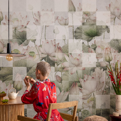 Nowoczesna fototapeta do salonu Nowoczesna fototapeta do salonu Lotosowe wzory