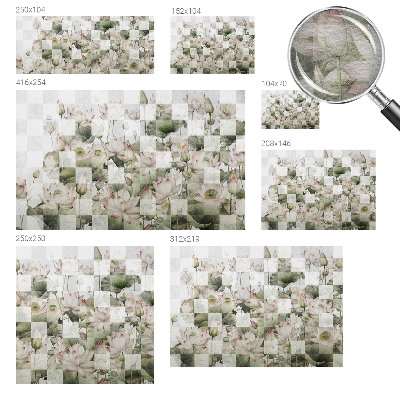 Nowoczesna fototapeta do salonu Nowoczesna fototapeta do salonu Lotosowe wzory