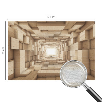 Fototapeta fizelinowa do sypialni z motywem drewnianego tunelu