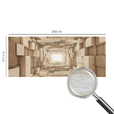 Fototapeta fizelinowa do sypialni z motywem drewnianego tunelu