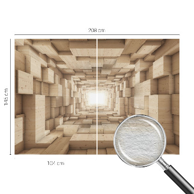Fototapeta fizelinowa do sypialni z motywem drewnianego tunelu
