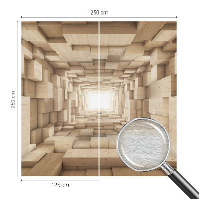 Fototapeta fizelinowa do sypialni z motywem drewnianego tunelu