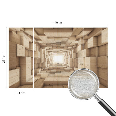Fototapeta fizelinowa do sypialni z motywem drewnianego tunelu