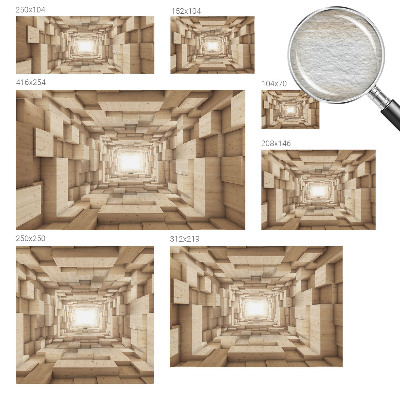 Fototapeta fizelinowa do sypialni z motywem drewnianego tunelu