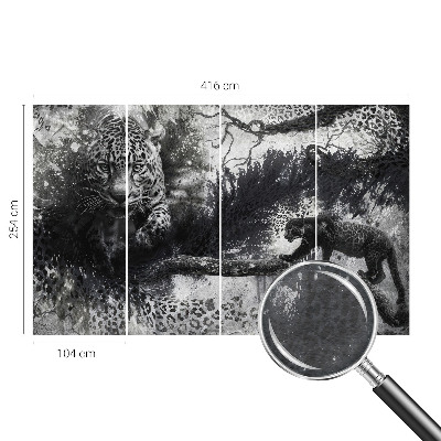 Fototapeta fizelinowa z nadrukiem z motywem lampartów w abstrakcyjnym stylu