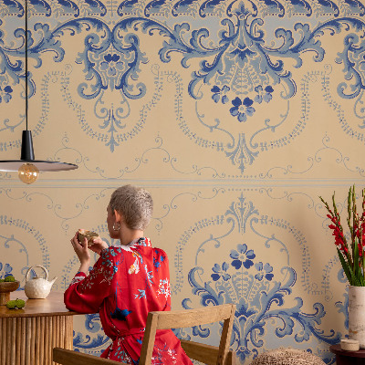 Fototapeta na ścianę z motywem niebieskich ornamentów