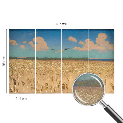Fototapeta fizelinowa do sypialni z motywem pszenicznego pola