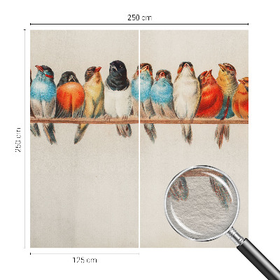 Fototapeta fizelinowa z nadrukiem Fototapeta fizelinowa z nadrukiem Ptaki na gałęzi