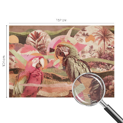 Nowoczesna fototapeta do salonu z motywem tropikalnych ptaków