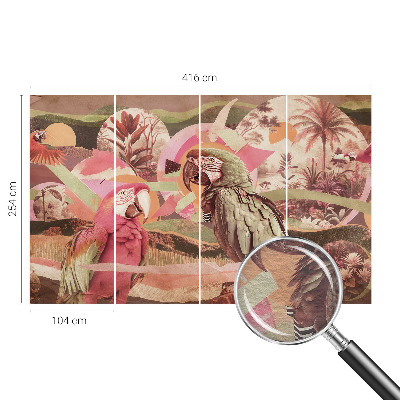 Nowoczesna fototapeta do salonu Tropikalne ptaki