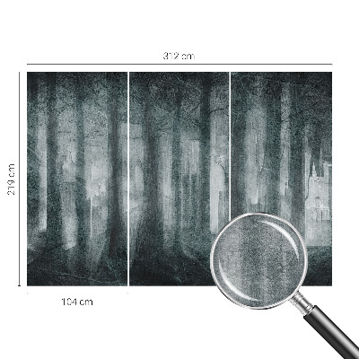 Tapeta fotograficzna z motywem tajemniczego lasu