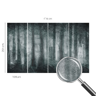 Tapeta fotograficzna z motywem tajemniczego lasu