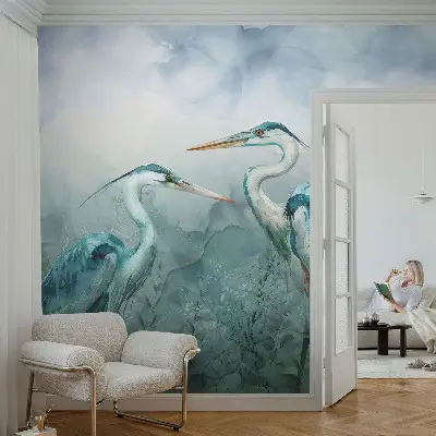 Fototapeta fizelinowa do sypialni z motywem ptaków w naturalnym stylu