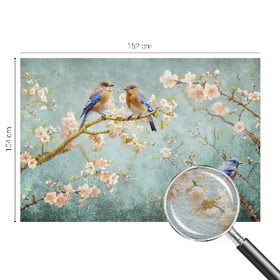 Fototapeta fizelinowa do sypialni z motywem wiosennych ptaków
