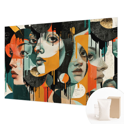 Nowoczesna fototapeta do salonu Kolorowe twarze