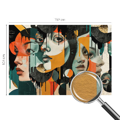 Nowoczesna fototapeta do salonu Kolorowe twarze