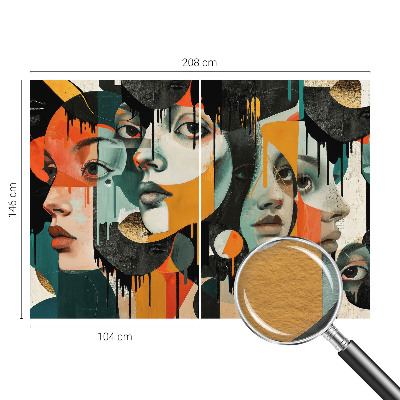 Nowoczesna fototapeta do salonu Kolorowe twarze