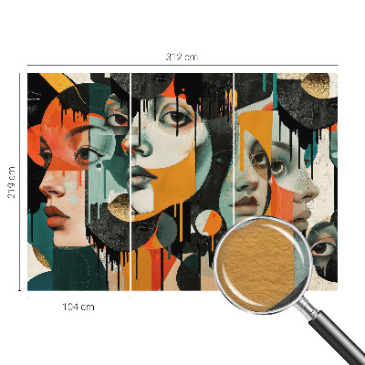 Nowoczesna fototapeta do salonu Kolorowe twarze