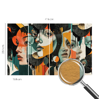 Nowoczesna fototapeta do salonu Kolorowe twarze