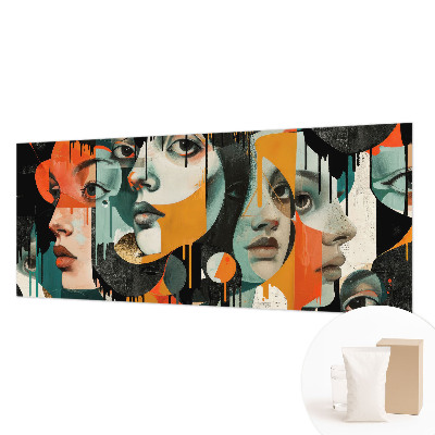 Nowoczesna fototapeta do salonu Kolorowe twarze