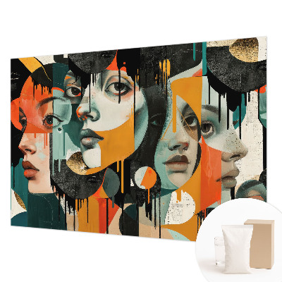 Nowoczesna fototapeta do salonu Kolorowe twarze