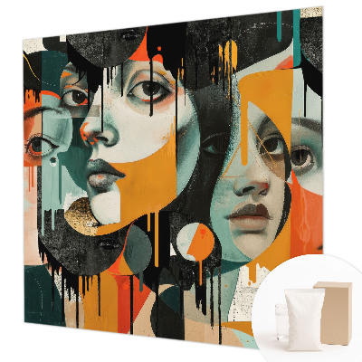 Nowoczesna fototapeta do salonu Kolorowe twarze