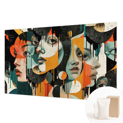 Nowoczesna fototapeta do salonu Kolorowe twarze
