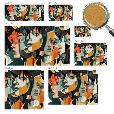 Nowoczesna fototapeta do salonu Kolorowe twarze