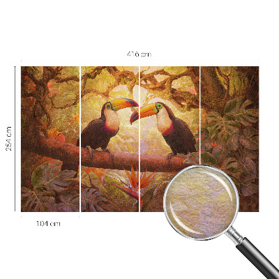 Nowoczesna fototapeta do salonu Kolorowe tukany