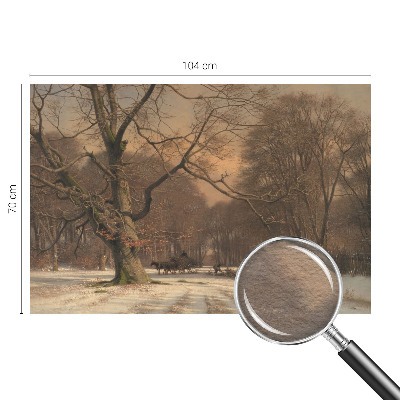 Nowoczesna fototapeta do salonu z motywem zimowego pejzażu