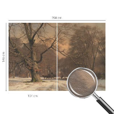 Nowoczesna fototapeta do salonu z motywem zimowego pejzażu
