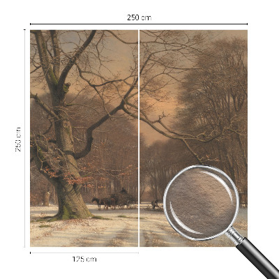 Nowoczesna fototapeta do salonu z motywem zimowego pejzażu